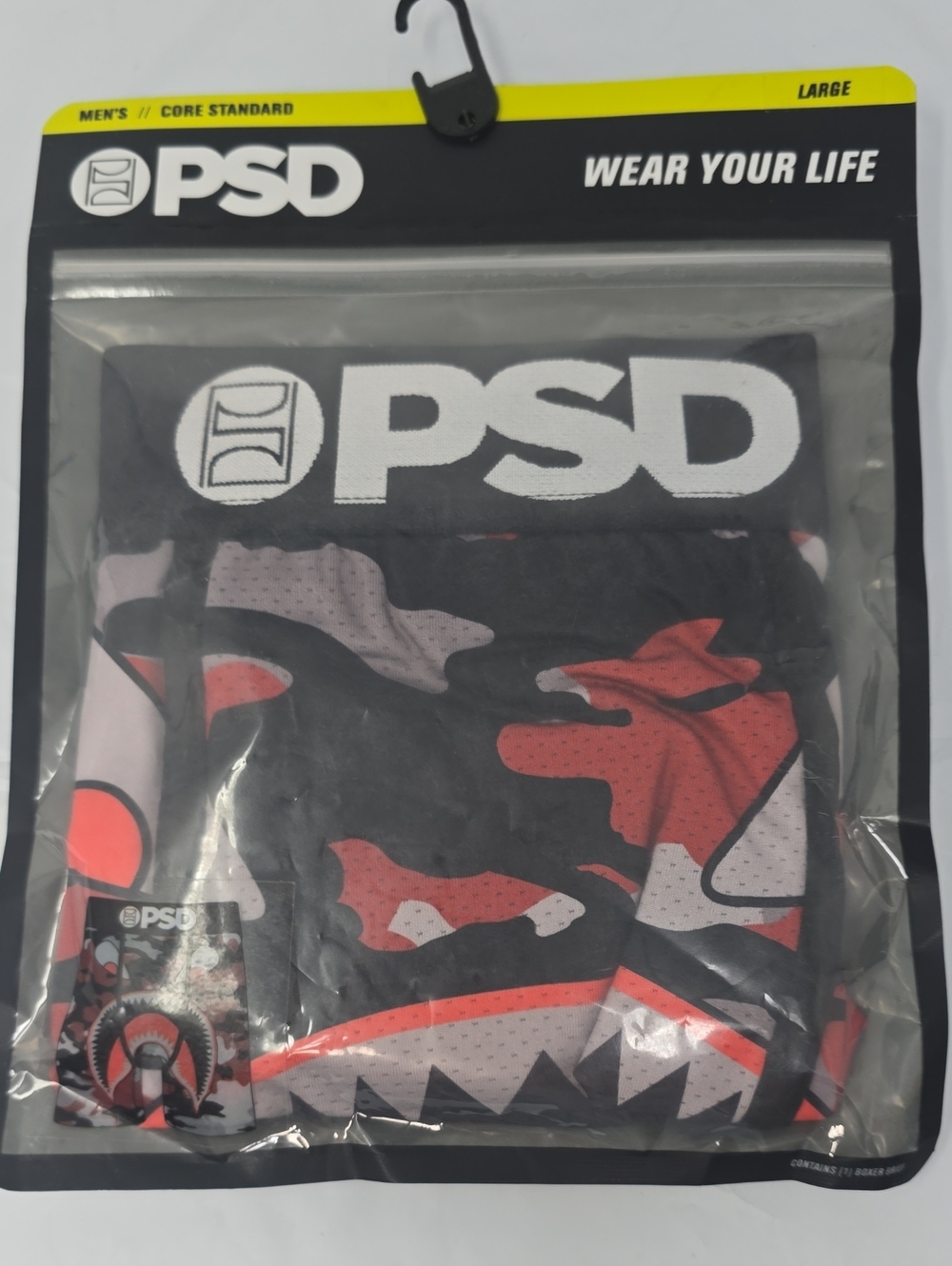 PSD Men’s warface Jet Black, Red & Gray Camo Boxer Briefs